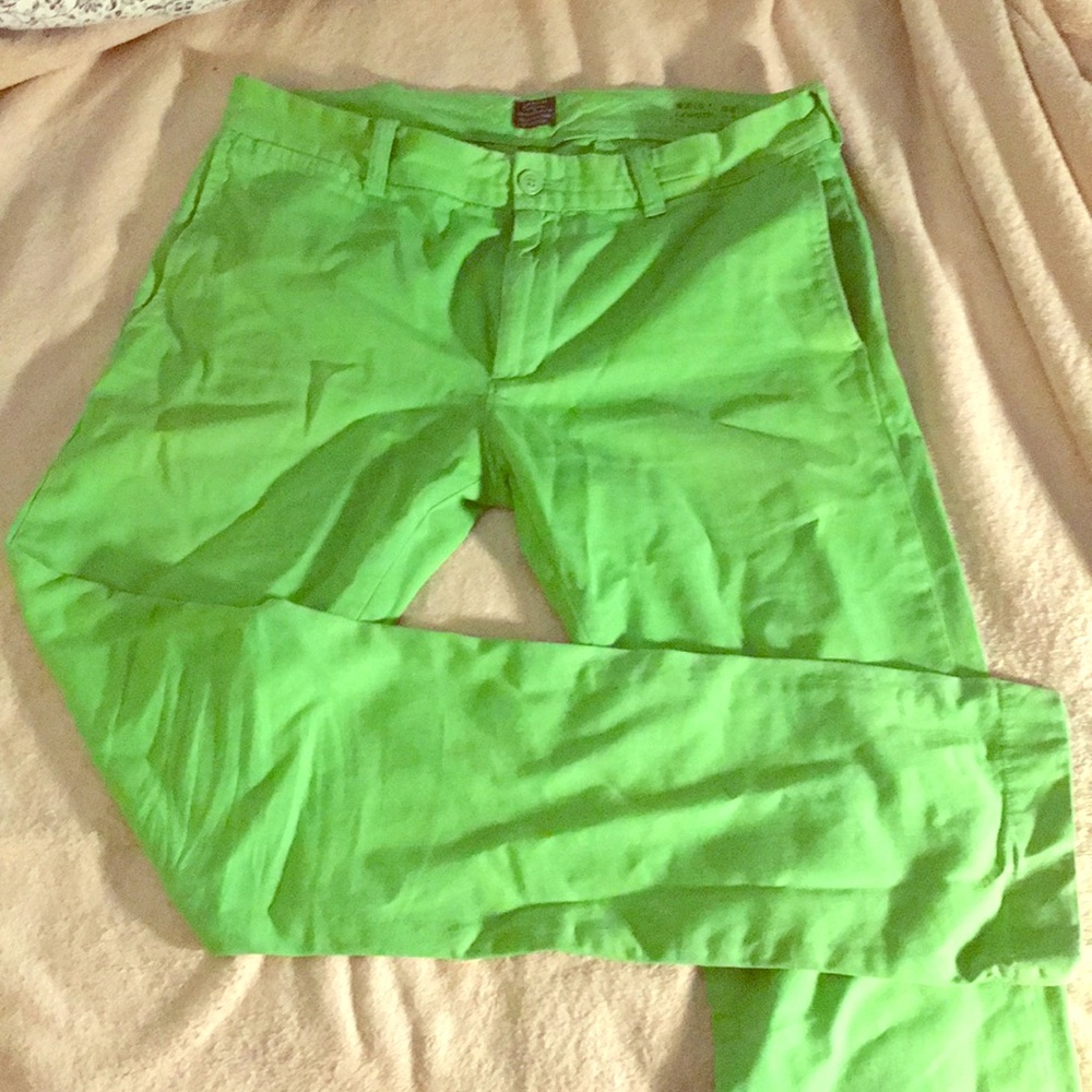 J. Crew Lime Green Pants 33-34